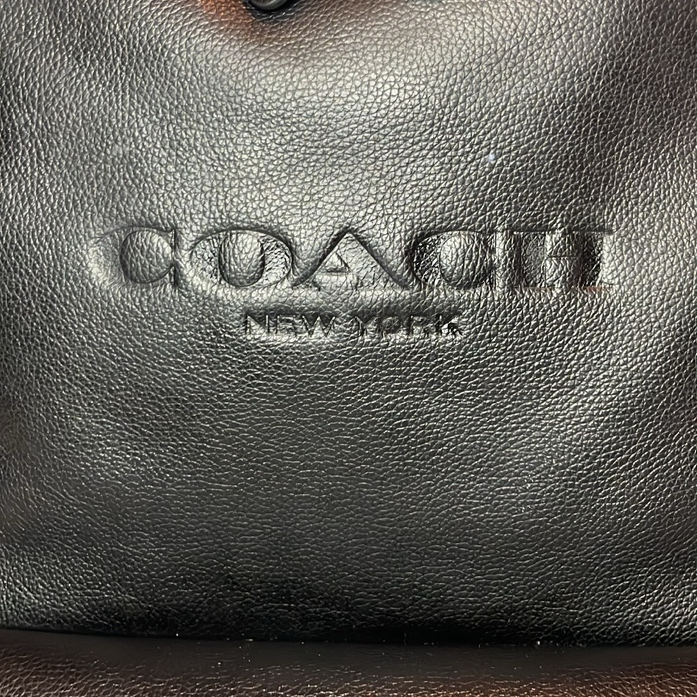 Coach Charles Large Leather Unisex Backpack BookBag in Black F54786 - Picture 5 of 17